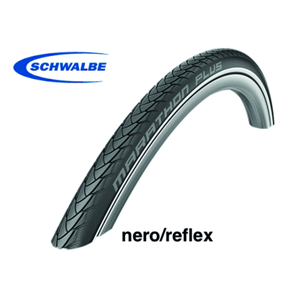 Copertone 22″ X 1″ (25-498) ad aria Schwalbe Marathon Plus Evolution Nero : Reflex-2